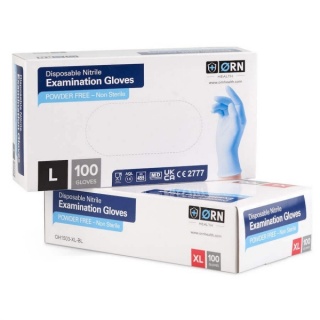 One Carton of ORN Nitrile Disposable Gloves (10 boxes x 200 total 2000 Gloves)